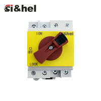 Disjoncteur d'isolement CC Sihel GF51-40 4P à verrouillage automatique 600V 800V 1000V 1200V 50/60Hz en PC avec poignée rouge pour panneaux photovoltaïques