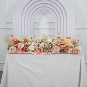 Handmade Rose Silk Flower Runner for Wedding Mother's Day & Christmas Backdrop Decoration Customizable Size - Product Image 3