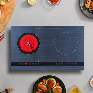 Placa de inducción de cerámica con control táctil, Cocina de Inducción eléctrica de 2 quemadores, Cocina de Inducción de doble cabezal - Product Image 3