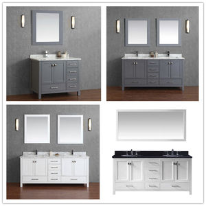 Meubles de salle de bain Ethan Allen Flair en bois avec deux vasques de 72 pouces <span class=keywords><strong>sans</strong></span> pieds - Product Image 5