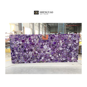 Precio de fábrica, venta al por mayor, grandes losas de ágata translúcida de <span class=keywords><strong>piedra</strong></span> semipreciosa retroiluminada pulida Natural - Product Image 4