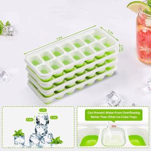 Bandeja para Cubitos de Hielo de Silicona con Tapa Extraíble, Moldes Apilables para Cubitos de Hielo Seguros, Aptos para Whisky y Cócteles - Product Image 3