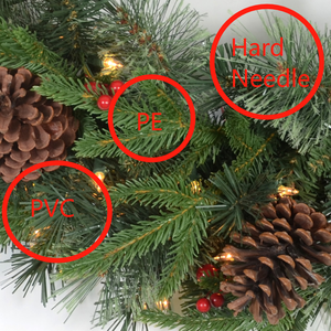 Guirnalda Navideña Longstar de Lujo Ecológica para Interiores, Preiluminada, Funciona con Pilas AA, con Plumas Artificiales, Decoraciones de Tamaño Personalizado - Product Image 3