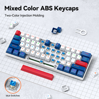 Clavier mécanique de jeu T-WOLF T60, clavier mécanique de jeu RGB à commutation à chaud, clavier mécanique OEM 63 touches, clavier à interrupteurs bleus OEM
