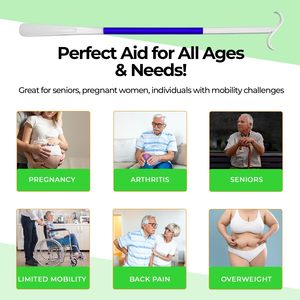 مقبض بلاستيكي طويل قابل للتعديل بوصة-مساعد مزيل جورب مريح لكبار السن ذوي الاحتياجات الخاصة مساعد خلع الملابس النهائي - Product Image 3