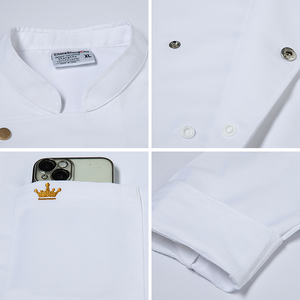 <span class=keywords><strong>Veste</strong></span> <span class=keywords><strong>de</strong></span> <span class=keywords><strong>Chef</strong></span> Brodé Luxe Léger pour Restaurant Occidental, Uniforme Personnalisé pour Cuisine Professionnelle, Anti-Huile et Respirant - Product Image 4