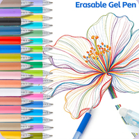Stylos gel effaçables Grabie, pointe moyenne 0,7 mm, effaceurs intégrés, les erreurs disparaissent pour le dessin, l'écriture et la planification, couleurs assorties