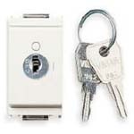 2P <b>No</b> 16A <b>Button</b> Key Switch White 5.1x2.8x5.3cm Wall Mount - Product Image 1