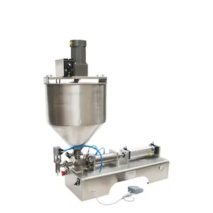 Horizontal Type Single and Double Filling Port Pneumatic Manual Cream and Sauce Filling Machine With Stirring Function