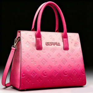 Borsa da donna di fascia alta in pelle sintetica con motivo Litchi con chiusura a cerniera di grande capacità borsa a tracolla con due manici fodera in poliestere - Product Image 1