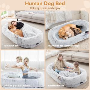 Menschliches Hunde bett, 63 ''x 31,4'' x 9,5 ''Größe für Sie und Haustiere, wasch bares Kunstpelz-Hunde bett für Menschen, die einschlafen, ortho pä disch - Product Image 6