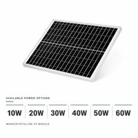 Petit panneau solaire monocristallin 50W 12V 18V avec face en verre, module photovoltaïque solaire personnalisé pour éclairage public