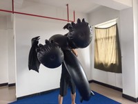 Nouvelle conception de costume gonflable en PVC noir de dragon. Costume gonflable de loup. Costume d'animal personnalisé de haute qualité BeiLe.