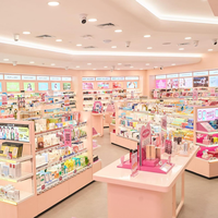 Nouveautés MS Display : Kiosque de présentation de cosmétiques en bois éco-responsable avec éclairage LED, vitrine moderne pour salle d'exposition, à vendre