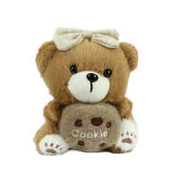 Porte-clés en peluche mignon et doux en forme d'ours avec nœud et t-shirt en tissu, pendentif pour sac à dos, jouet en peluche