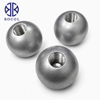 Boule en aluminium massif avec trou pré-percé, alliage 6061, 20mm-80mm, trou traversant personnalisé pour bouton de suspension de lampe