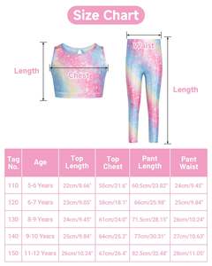 Abbigliamento da allenamento per bambini a vita alta personalizzato 2 pezzi canotta da allenamento per Yoga a colori traspiranti <span class=keywords><strong>e</strong></span> Leggings Yoga per bambini - Product Image 6