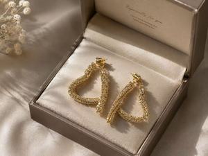 Orecchini pendenti di lusso in cristallo placcato oro per donna, gioielli da festa - Product Image 3