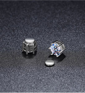 6,5mm 1ct arriamond vs agnet 925 Sterling ililver ooissanite arren ar tutuds - Product Image 3