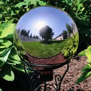 Бесшовный полый шар 304 из нержавеющей стали Зеркальный Шар полированный отражающий сад Сфера украшения дома сада