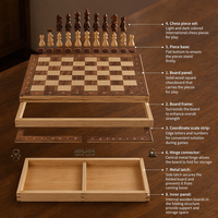 Jeu d'échecs magnétique en bois massif, échiquier pliable, jeu de stratégie portable pour enfants, étudiants, entraînement