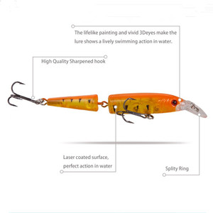 Leurre de pêche Synnex ABS artificiel dur, crankbaits, ensemble d'hameçons et de matériel de pêche avec lumière clignotante sous-marine, multicolore - Product Image 6