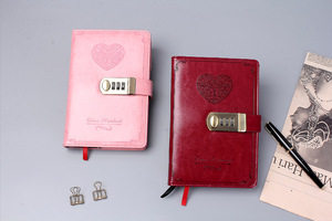 여자 자물쇠 일기 노트북 pu 가죽 젊음 아이를 위한 물자 일기 덮개 - Product Image 4