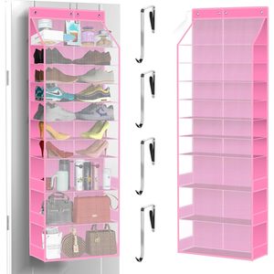 Over The Door Organizer 11 Pockets <b>Shoe</b> Rack With <b>Hook</b> Type Installation For Behind Doors And Walls Multifunctional Storage - Product Image 1