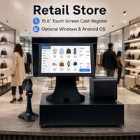 Système de point de vente tout-en-un avec écran tactile de 15,6 pouces, caisse enregistreuse, système de point de vente pour les commerces de détail, salons et boutiques