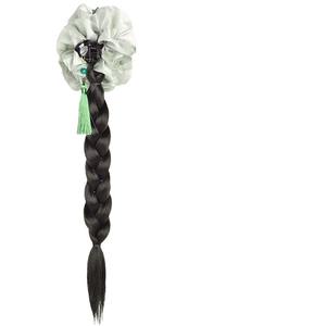 Cola de caballo trenzada para mujer, extensión de cabello trenzado largo de estilo chino con clip de flor, accesorio Hanfu Cheongsam - Product Image 5