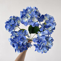Fleurs d'hortensia artificielles HGA à longue tige unique pour l'affichage en hôtels et centres commerciaux, fausses fleurs en soie, vente en gros, décoration de toile de fond pour fêtes, direct usine