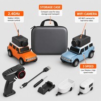 Voiture RC de qualité hobby avec caméra 1:64, kit de rangement, télécommande 2,4 GHz, caméra HD WiFi, jouet pour garçons, cadeau pour enfants