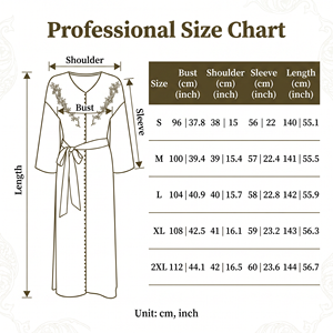 Elegant Muslim Maxi Dress Royal <b>Blue</b> <b>Beaded</b> Long Sleeve Modest Abaya for Eid Occasion Women Boutique Party Wear - Product Image 4
