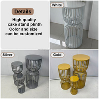 Présentoirs modernes en acrylique blanc pour desserts de mariage, socles de taille personnalisable pour toile de fond de fête