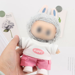 Ropa de muñeca de <span class=keywords><strong>primera</strong></span> y tercera generación de 17cm para muñeca Laubub, conjunto informal de camiseta y pantalones cortos de moda hecho de plástico duradero - Product Image 3