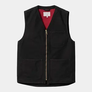 Custom High Quality Light Luxury Vest Waistcoat Knitted Rib Collar Large Pocket Cotton Polyester Vest Street Hip Hop Jacket