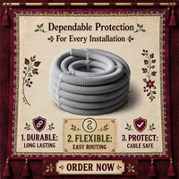 Tuyau flexible en PVC ondulé pour la protection des câbles, conduit électrique étanche, fabrication OEM disponible