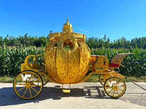 Chariot de mariage électrique en forme de citrouille blanche creuse pour excursions touristiques européennes - Product Image 6