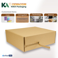 Boîte d'expédition en carton ondulé kraft personnalisée, facile à ouvrir avec bande de déchirement et poignée, pour l'emballage de produits d'e-commerce à l'export par KAKA