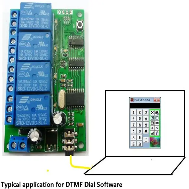 AD22B04 Новое 4-канальное реле декодирования звука DTMF Команда управления может изменить модуль дистанционного управления