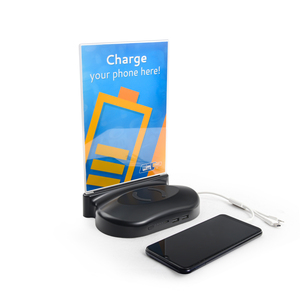 Station de recharge pour menu de restaurant, batterie externe sans fil 10000 mAh avec câbles 3-en-1, support publicitaire, chargeur de téléphone de table - Product Image 4