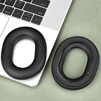 Coussinets d'oreille de remplacement en cuir noir de haute qualité avec mousse à mémoire de forme pour casque Nothing (1)/casque (a) – Pièces de rechange douces et respirantes
