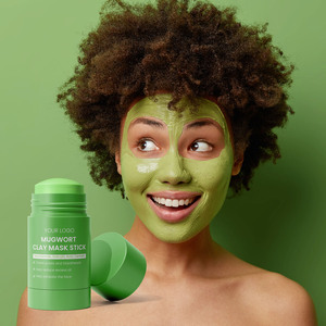 มาส์กหน้าดินสำหรับสิวหัวดำสีเขียวโคลนโคลนให้ความชุ่มชื้น - Product Image 1