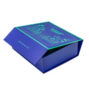 Qingdao Supplier Luxury Magnetic Gift Box Ribbon Handle Folding Custom Logo Hard Rigid Cardboard Paper Clothing Box For Dress