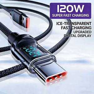 Cable de Carga Rápida de 120W con Pantalla Digital y Conector USB-C a USB-C – Cables con Medidor de Energía Inteligente de 1m/1.5m/2m - Product Image 3