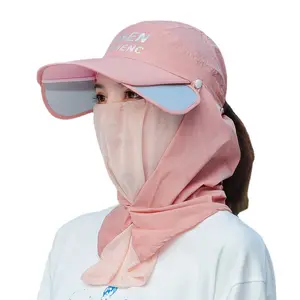 Vente en gros, protection solaire à large bord, couverture de rabat de cou, casquette de Sport de Baseball pour femmes