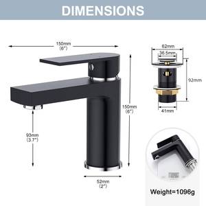 Grifo de Lavabo para Baño, Negro Mate Premium, Fabricado en China, Kaiping, con Certificación CUPC, CE, ISO9001, OEM - Product Image 5