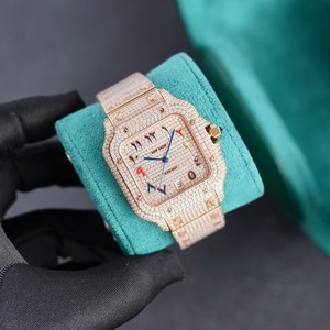 Drioshipping Custom luxury hip hop 904L stainless steel CZ <b>diamond</b> mechanical <b>watch</b> iced out moissanite 9015 movement automatic - Product Image 4