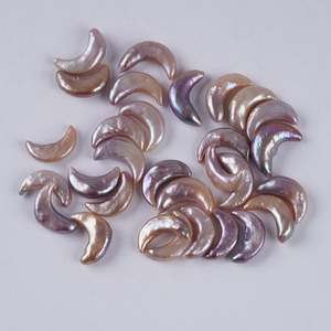 Perles de culture d'eau douce baroques en forme de lune, couleur violette, 9 mm, <span class=keywords><strong>prix</strong></span> usine, pour la fabrication de bijoux - Product Image 1