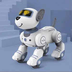 Jouet intelligent programmable pour chien RC pour enfants Robot électronique en plastique sans fil rempli de lumière pour chien Jouets intelligents pour chien télécommandés